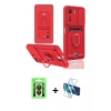 MARSİLYAN™- Redmi 13C Kılıf Vadi Form Prime - Siyah 3D Antistatik Seramik Nano Ekran Koruyucu + Raze Metal Kamera Lens - SH