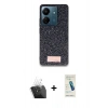 MARSİLYAN™- Redmi 13C Kılıf Vadi Klasik Serisi - Şeffaf Pasifik Cam Ekran Koruyucu + Kamera Lens Koruma Cam - SF