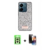 MARSİLYAN™- Redmi 13C Kılıf Vadi Klasik Serisi - Siyah 3D Antistatik Mat Seramik Nano Ekran Koruyucu + Raze Metal Kamera Lens - GS