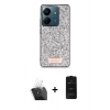 MARSİLYAN™- Redmi 13C Kılıf Vadi Klasik Serisi - Siyah 6D Antistatik Mat Seramik Hayalet Nano Ekran Koruyucu + Kamera Lens Koruma Cam - SF