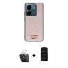 MARSİLYAN™- Redmi 13C Kılıf Vadi Klasik Serisi - Siyah 6D Antistatik Mat Seramik Hayalet Nano Ekran Koruyucu + Kamera Lens Koruma Cam - SF
