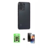 MARSİLYAN™- Redmi 13C Kılıf Vadi Minimal - Siyah 3D Antistatik Mat Seramik Nano Ekran Koruyucu + Raze Metal Kamera Lens - SH