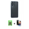 MARSİLYAN™- Redmi 13C Kılıf Vadi Minimal - Siyah 3D Antistatik Mat Seramik Nano Ekran Koruyucu + Raze Metal Kamera Lens - SH