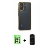 MARSİLYAN™- Redmi 13C Kılıf Vadi Minimal - Siyah 6D Antistatik Mat Seramik Hayalet Nano Ekran Koruyucu + Raze Metal Kamera Lens - GS
