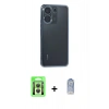 MARSİLYAN™- Redmi 13C Kılıf Vadi Minimal - Siyah Joko Magic 5D Cam + Gümüş Raze Metal Kamera Lens