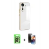 MARSİLYAN™- Redmi 13C Kılıf Yankı Serisi - Siyah 3D Antistatik Mat Seramik Nano Ekran Koruyucu + Raze Metal Kamera Lens - SH