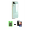 MARSİLYAN™- Redmi 13C Kılıf Yankı Serisi - Siyah 3D Antistatik Mat Seramik Nano Ekran Koruyucu + Raze Metal Kamera Lens - SH