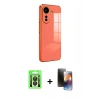 MARSİLYAN™- Redmi 13C Kılıf Yankı Serisi - Siyah 3D Antistatik Mat Seramik Nano Ekran Koruyucu + Raze Metal Kamera Lens - SH
