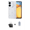 MARSİLYAN™- Redmi 13C Kılıf Yörünge Form - Siyah Joko Magic 5D Cam + Kamera Lens Koruma Cam - SF
