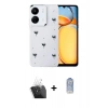 MARSİLYAN™- Redmi 13C Kılıf Yörünge Form - Siyah Joko Magic 5D Cam + Kamera Lens Koruma Cam - SF