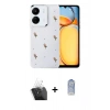 MARSİLYAN™- Redmi 13C Kılıf Yörünge Form - Siyah Joko Magic 5D Cam + Kamera Lens Koruma Cam - SF