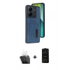 MARSİLYAN™- Redmi 13C Kılıf Yörünge Işık Serisi - Siyah 6D Antistatik Mat Seramik Hayalet Nano Ekran Koruyucu + Kamera Lens Koruma Cam - SF