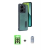 MARSİLYAN™- Redmi 13C Kılıf Yörünge Işık Serisi - Siyah Joko Magic 5D Cam + Raze Metal Kamera Lens - SH