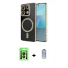 MARSİLYAN™- Redmi 13C Kılıf Zirve Doku Prime - Siyah Joko Magic 5D Cam + Raze Metal Kamera Lens - SH