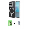 MARSİLYAN™- Redmi 13C Kılıf Zirve Doku Prime - Siyah Joko Magic 5D Cam + Raze Metal Kamera Lens - SH