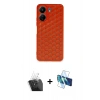 MARSİLYAN™- Redmi 13C Kılıf Zirve Form - Siyah 3D Antistatik Cam Ekran Koruyucu + Kamera Lens Koruma Cam - SF