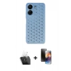 MARSİLYAN™- Redmi 13C Kılıf Zirve Form - Siyah 3D Antistatik Mat Seramik Nano Ekran Koruyucu + Kamera Lens Koruma Cam - SF