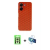 MARSİLYAN™- Redmi 13C Kılıf Zirve Form - Siyah 3D Antistatik Seramik Nano Ekran Koruyucu + Raze Metal Kamera Lens - GS