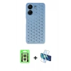 MARSİLYAN™- Redmi 13C Kılıf Zirve Form - Siyah 3D Antistatik Seramik Nano Ekran Koruyucu + Raze Metal Kamera Lens - GS