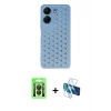 MARSİLYAN™- Redmi 13C Kılıf Zirve Form - Siyah 3D Antistatik Seramik Nano Ekran Koruyucu + Raze Metal Kamera Lens - SH