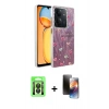 MARSİLYAN™- Redmi 13C Kılıf Zirve Modern Prime - Siyah 3D Antistatik Mat Seramik Nano Ekran Koruyucu + Raze Metal Kamera Lens - SH