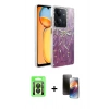 MARSİLYAN™- Redmi 13C Kılıf Zirve Modern Prime - Siyah 3D Antistatik Mat Seramik Nano Ekran Koruyucu + Raze Metal Kamera Lens - SH