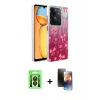 MARSİLYAN™- Redmi 13C Kılıf Zirve Modern Prime - Siyah 3D Antistatik Mat Seramik Nano Ekran Koruyucu + Raze Metal Kamera Lens - SH