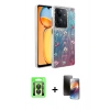 MARSİLYAN™- Redmi 13C Kılıf Zirve Modern Prime - Siyah 3D Antistatik Mat Seramik Nano Ekran Koruyucu + Raze Metal Kamera Lens - SH