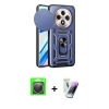 MARSİLYAN™- Redmi 14C Kılıf Ahenk Klasik - Şeffaf Pasifik Cam Ekran Koruyucu + Raze Metal Kamera Lens - GS