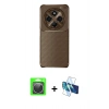 MARSİLYAN™- Redmi 14C Kılıf Eksen Form Prime - Siyah 3D Antistatik Seramik Nano Ekran Koruyucu + Raze Metal Kamera Lens - GS