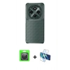 MARSİLYAN™- Redmi 14C Kılıf Eksen Form Prime - Siyah 3D Antistatik Seramik Nano Ekran Koruyucu + Raze Metal Kamera Lens - GS