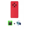MARSİLYAN™- Redmi 14C Kılıf Eksen Form Prime - Siyah 3D Antistatik Seramik Nano Ekran Koruyucu + Raze Metal Kamera Lens - SH