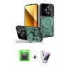 MARSİLYAN™- Redmi 14C Kılıf Kıvılcım Modern Serisi - Şeffaf Pasifik Cam Ekran Koruyucu + Raze Metal Kamera Lens - GS
