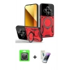 MARSİLYAN™- Redmi 14C Kılıf Kıvılcım Modern Serisi - Şeffaf Pasifik Cam Ekran Koruyucu + Raze Metal Kamera Lens - GS