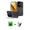 MARSİLYAN™- Redmi 14C Kılıf Kıvılcım Modern Serisi - Şeffaf Pasifik Cam Ekran Koruyucu + Raze Metal Kamera Lens - GS