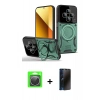 MARSİLYAN™- Redmi 14C Kılıf Kıvılcım Modern Serisi - Siyah 3D Antistatik Hayalet Cam Ekran Koruyucu + Raze Metal Kamera Lens - GS