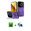 MARSİLYAN™- Redmi 14C Kılıf Kıvılcım Modern Serisi - Siyah 3D Antistatik Seramik Nano Ekran Koruyucu + Raze Metal Kamera Lens - GS