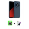 MARSİLYAN™- Redmi 14C Kılıf Kozmos Yansıma Özel Seri - Şeffaf Pasifik Cam Ekran Koruyucu + Raze Metal Kamera Lens - GS