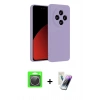 MARSİLYAN™- Redmi 14C Kılıf Kozmos Yansıma Özel Seri - Şeffaf Pasifik Cam Ekran Koruyucu + Raze Metal Kamera Lens - GS