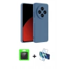 MARSİLYAN™- Redmi 14C Kılıf Kozmos Yansıma Özel Seri - Siyah 3D Antistatik Cam Ekran Koruyucu + Raze Metal Kamera Lens - SH