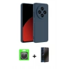 MARSİLYAN™- Redmi 14C Kılıf Kozmos Yansıma Özel Seri - Siyah 3D Antistatik Hayalet Cam Ekran Koruyucu + Raze Metal Kamera Lens - GS