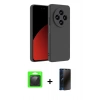 MARSİLYAN™- Redmi 14C Kılıf Kozmos Yansıma Özel Seri - Siyah 3D Antistatik Hayalet Cam Ekran Koruyucu + Raze Metal Kamera Lens - SH