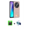 MARSİLYAN™- Redmi 14C Kılıf Vadi Klasik Serisi - Siyah 3D Antistatik Seramik Nano Ekran Koruyucu + Raze Metal Kamera Lens - SH