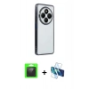 MARSİLYAN™- Redmi 14C Kılıf Vadi Minimal - Siyah 3D Antistatik Seramik Nano Ekran Koruyucu + Raze Metal Kamera Lens - SH