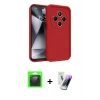MARSİLYAN™- Redmi 14C Kılıf Yankı Yansıma Özel Seri - Şeffaf Pasifik Cam Ekran Koruyucu + Raze Metal Kamera Lens - SH