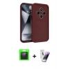 MARSİLYAN™- Redmi 14C Kılıf Yankı Yansıma Özel Seri - Şeffaf Pasifik Cam Ekran Koruyucu + Raze Metal Kamera Lens - SH