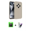 MARSİLYAN™- Redmi 14C Kılıf Yankı Yansıma Özel Seri - Şeffaf Pasifik Cam Ekran Koruyucu + Raze Metal Kamera Lens - SH