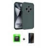 MARSİLYAN™- Redmi 14C Kılıf Yankı Yansıma Özel Seri - Siyah 3D Antistatik Hayalet Cam Ekran Koruyucu + Raze Metal Kamera Lens - SH
