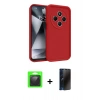 MARSİLYAN™- Redmi 14C Kılıf Yankı Yansıma Özel Seri - Siyah 3D Antistatik Hayalet Cam Ekran Koruyucu + Raze Metal Kamera Lens - SH