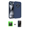MARSİLYAN™- Redmi 14C Kılıf Yankı Yansıma Özel Seri - Siyah 3D Antistatik Hayalet Cam Ekran Koruyucu + Raze Metal Kamera Lens - SH